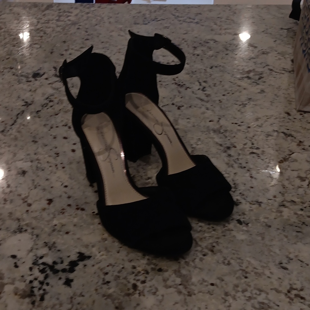 Jessica Simpson black suede heels size 7.5